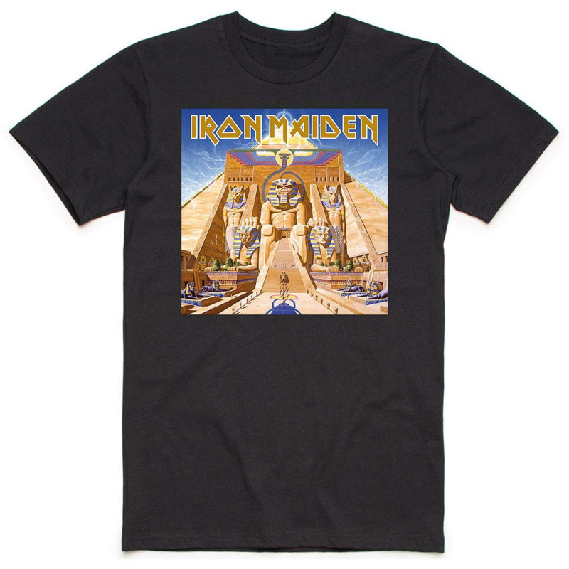 IRON MAIDEN UNISEX TEE: POWERSLAVE ALBUM COVER BOX (MEDIUM)