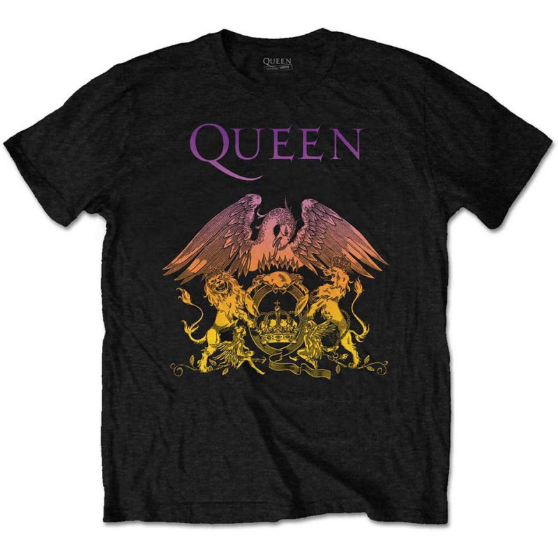 QUEEN MEN'S TEE: GRADIENT CREST (X-LARGE)