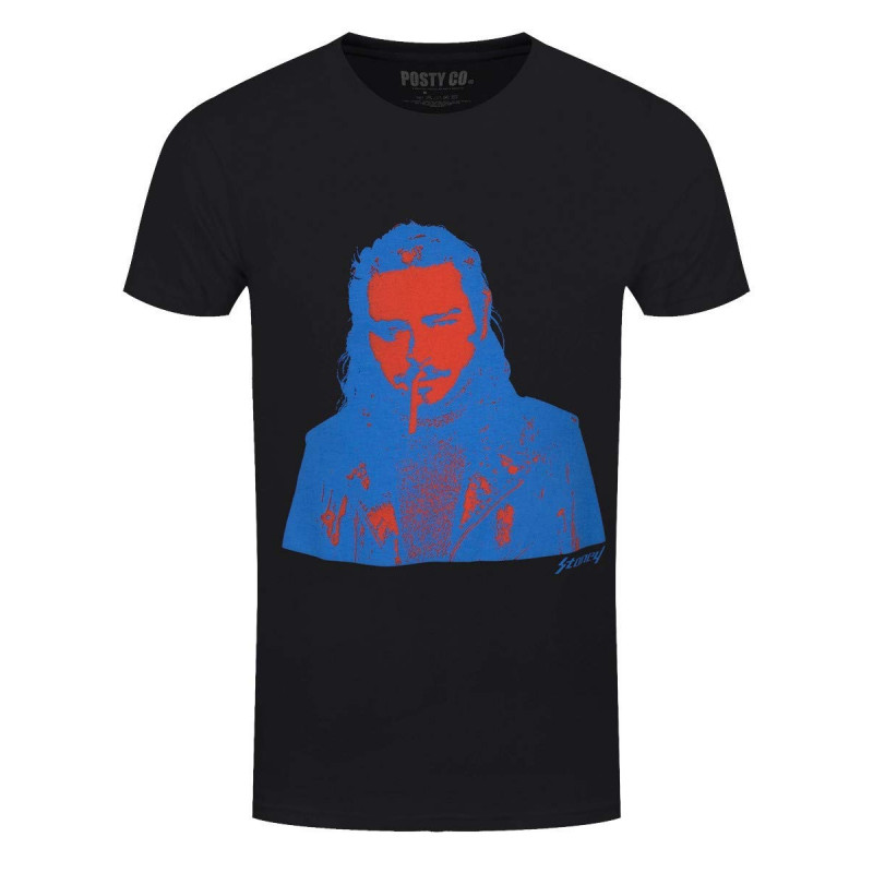 POST MALONE UNISEX TEE: RED & BLUE PHOTO (X-LARGE)