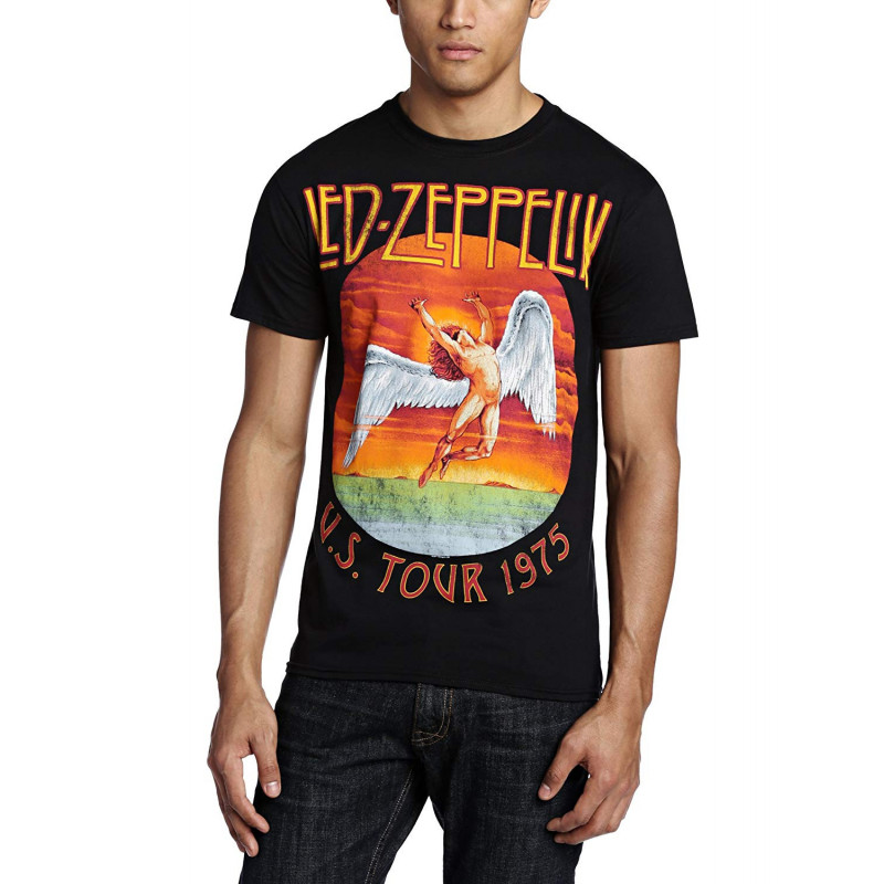 LED ZEPPELIN UNISEX TEE: USA TOUR '75. (MEDIUM)