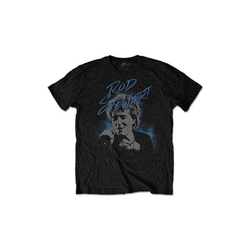 ROD STEWART UNISEX TEE: SCRIBBLE PHOTO (MEDIUM)