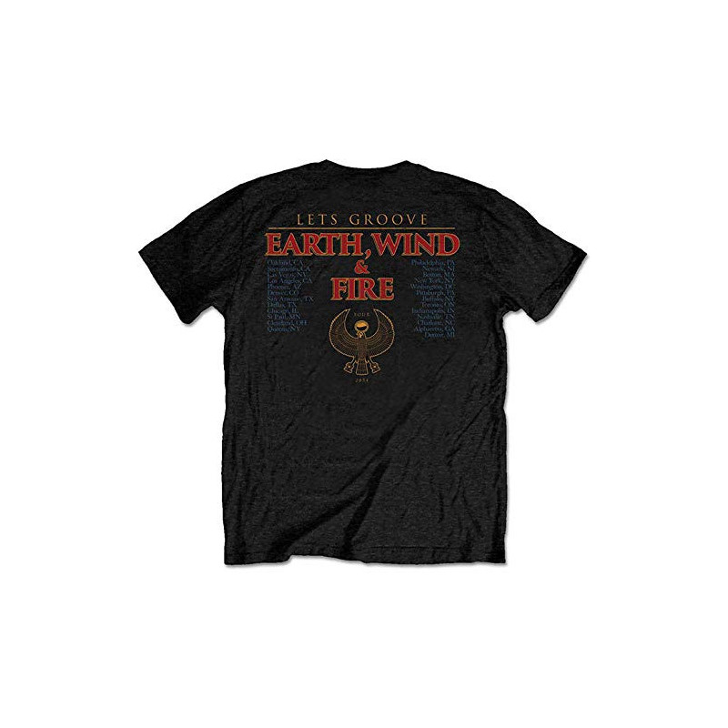 EARTH, WIND & FIRE UNISEX TEE: LET'S GROOVE (BACK PRINT) (MEDIUM)