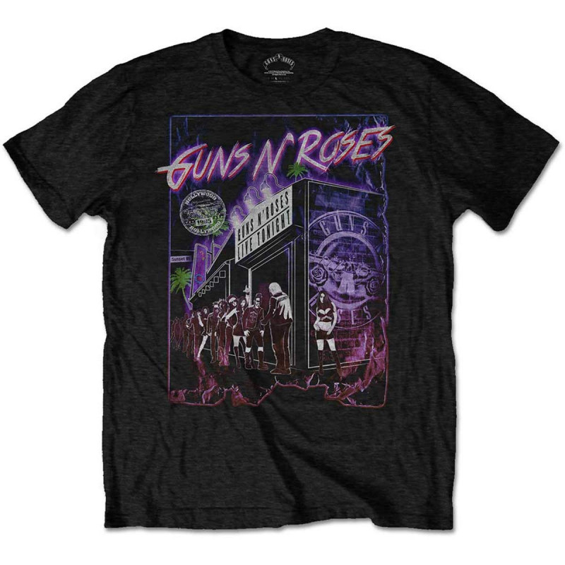 GUNS N' ROSES UNISEX TEE: SUNSET BOULEVARD (SMALL)