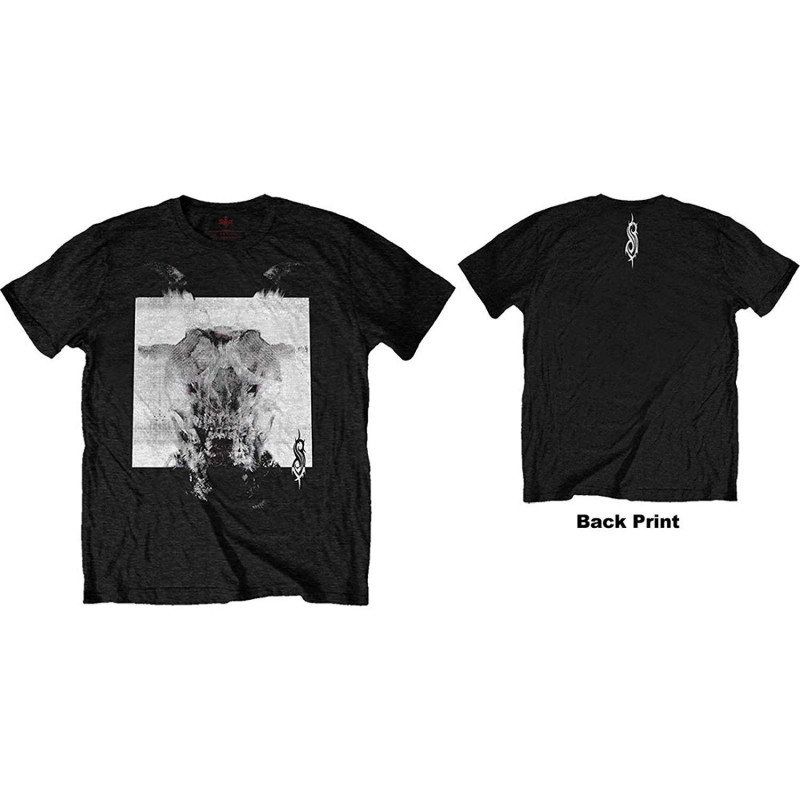 SLIPKNOT MEN'S TEE: DEVIL SINGLE - BLACK & WHITE (BACK PRINT) (SMALL)