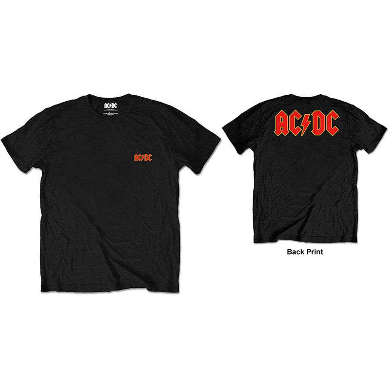 AC/DC UNISEX TEE: LOGO (BACK PRINT/RETAIL PACK) (MEDIUM)