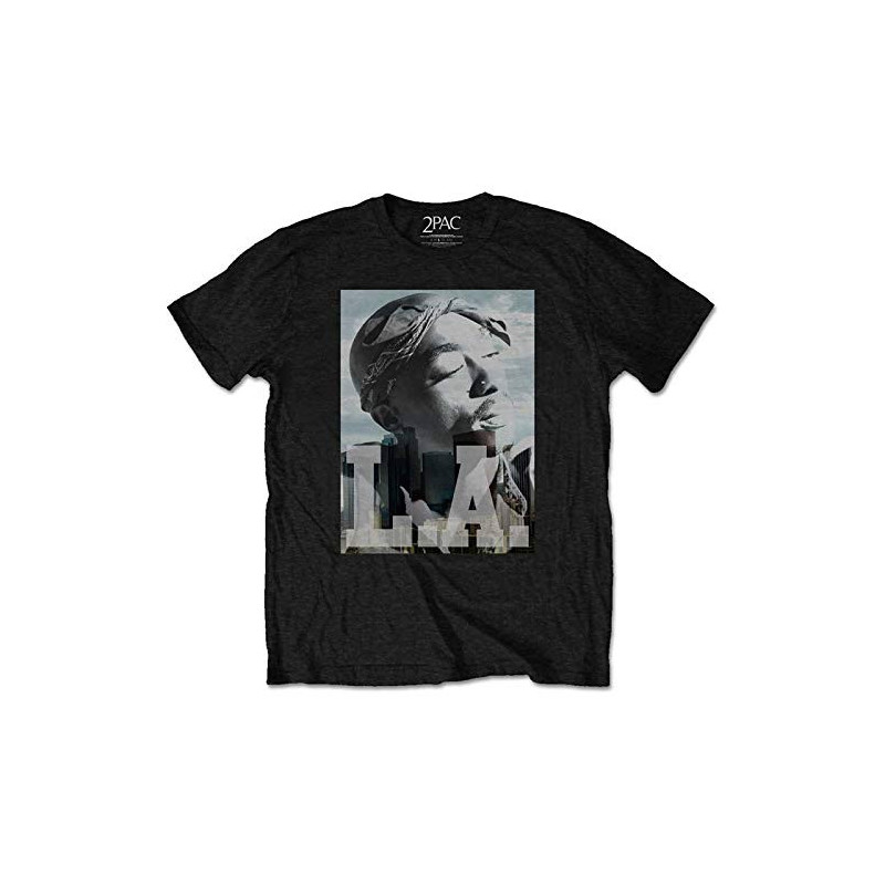 T-SHIRT  XL BLACK UNISEX  LA SKYLINE 2PAC