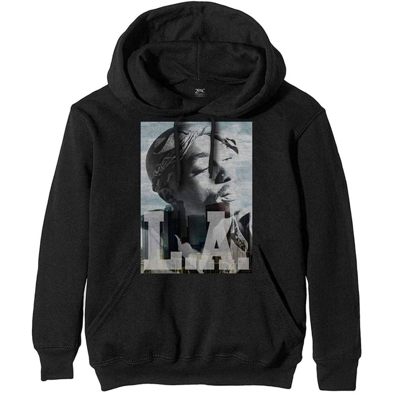 TUPAC UNISEX PULLOVER HOODIE: LA SKYLINE (XX-LARGE)