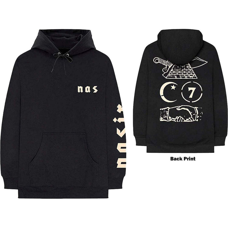 NAS UNISEX PULLOVER HOODIE: SYMBOLS (BACK PRINT) (XXX-LARGE)