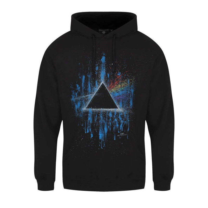 PINK FLOYD UNISEX PULLOVER HOODIE: DARK SIDE OF THE MOON BLUE SPLATTER (XX-LARGE)