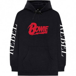 DAVID BOWIE UNISEX PULLOVER HOODIE: REBEL REBEL (X-LARGE)