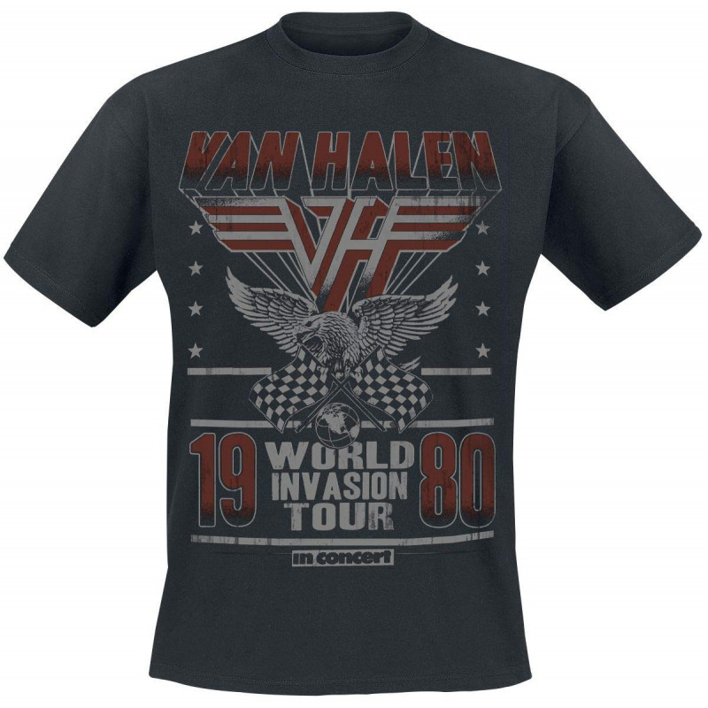 VAN HALEN UNISEX TEE: INVASION TOUR '80 (LARGE)