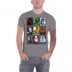 STAR WARS UNISEX TEE: CHARACTER SQUARES (X-LARGE)
