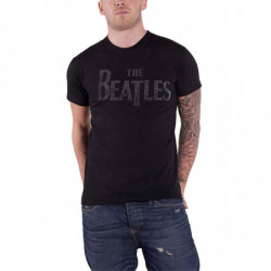 THE BEATLES UNISEX TEE: DROP T LOGO (DIAMANTE) (LARGE)