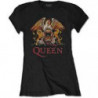 QUEEN LADIES TEE: CLASSIC CREST (SMALL)