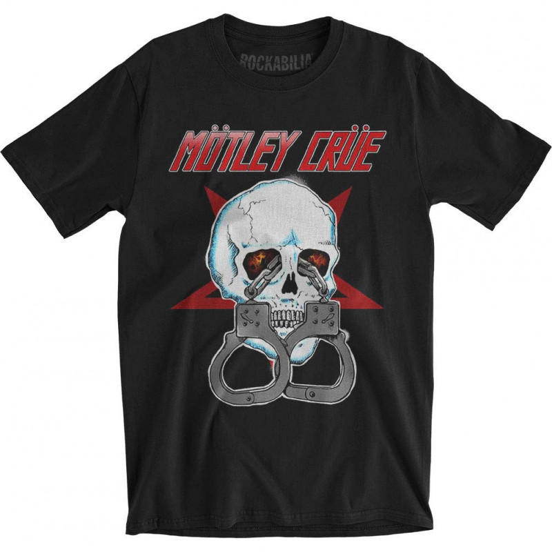 MOTLEY CRUE UNISEX TEE: SKULL CUFFS 2 (MEDIUM)