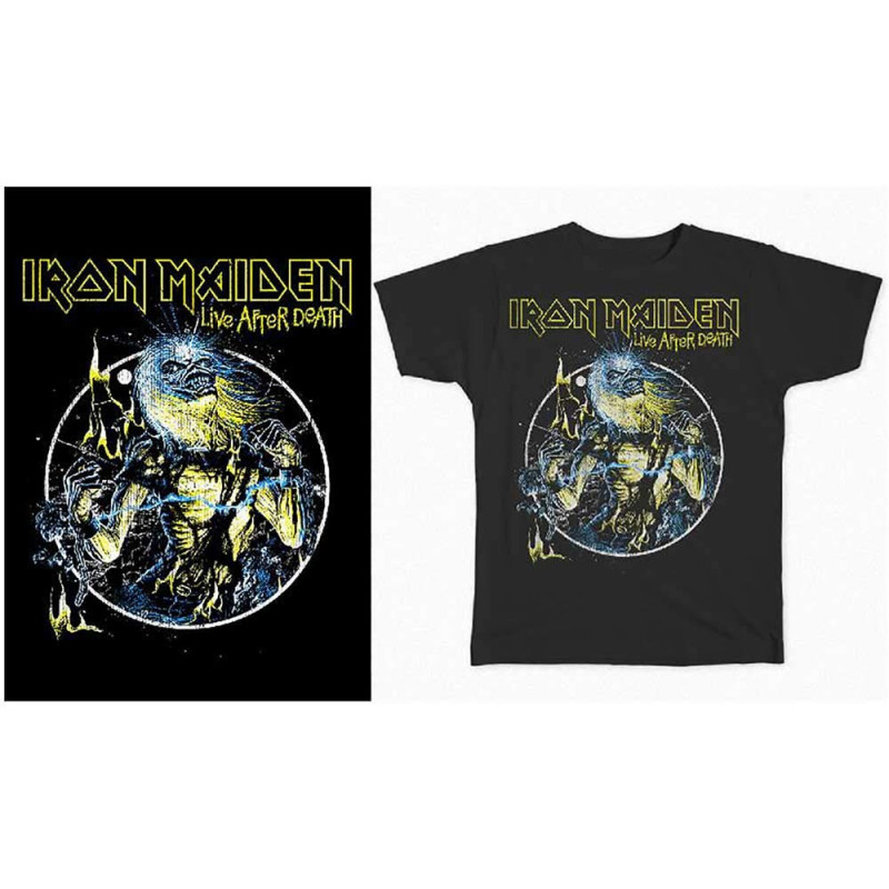 IRON MAIDEN UNISEX TEE: LIVE AFTER DEATH (MEDIUM)