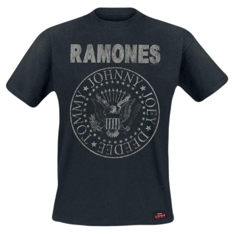 RAMONES UNISEX TEE: SEAL HEY HO (BACK PRINT) (LARGE)