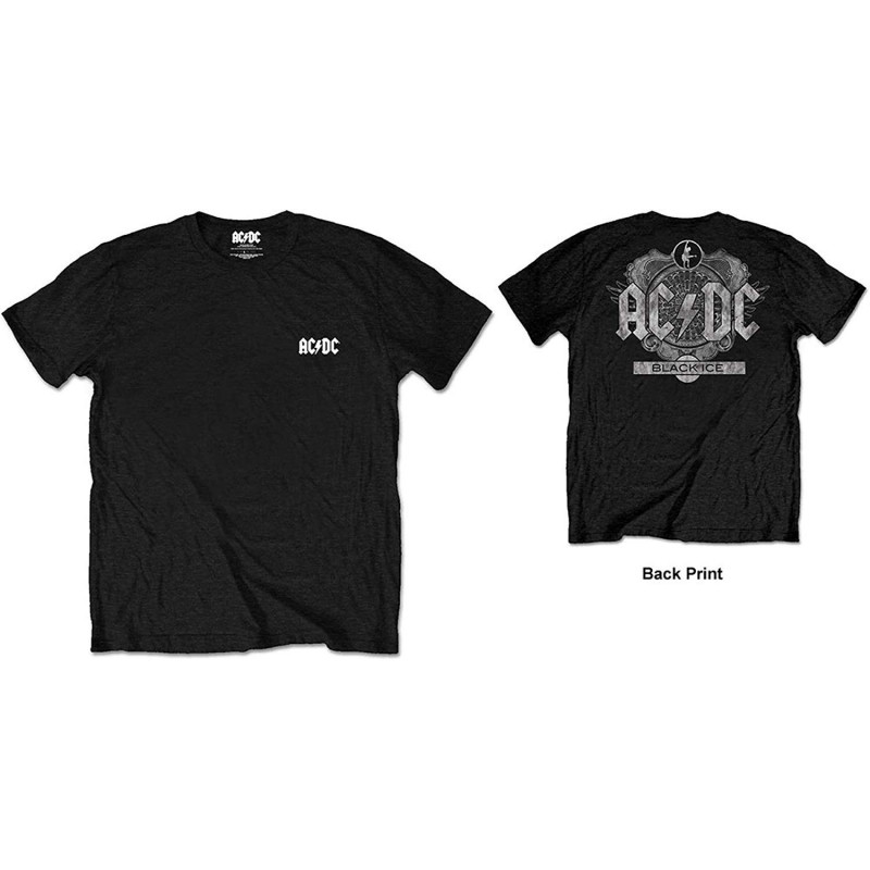 AC/DC UNISEX TEE: BLACK ICE (BACK PRINT/RETAIL PACK) (XX-LARGE)