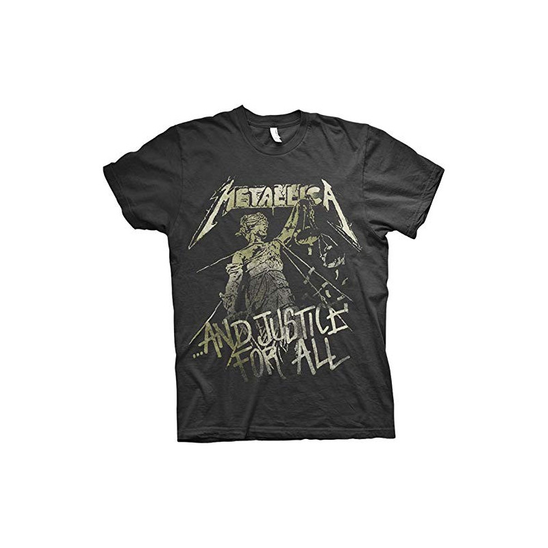 METALLICA UNISEX TEE: JUSTICE VINTAGE (MEDIUM)