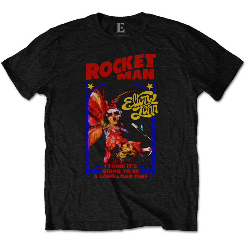 ELTON JOHN UNISEX TEE: ROCKETMAN FEATHER SUIT (SMALL)