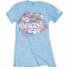 JOHN LENNON LADIES TEE: RAINBOWS, LOVE & PEACE (MEDIUM)