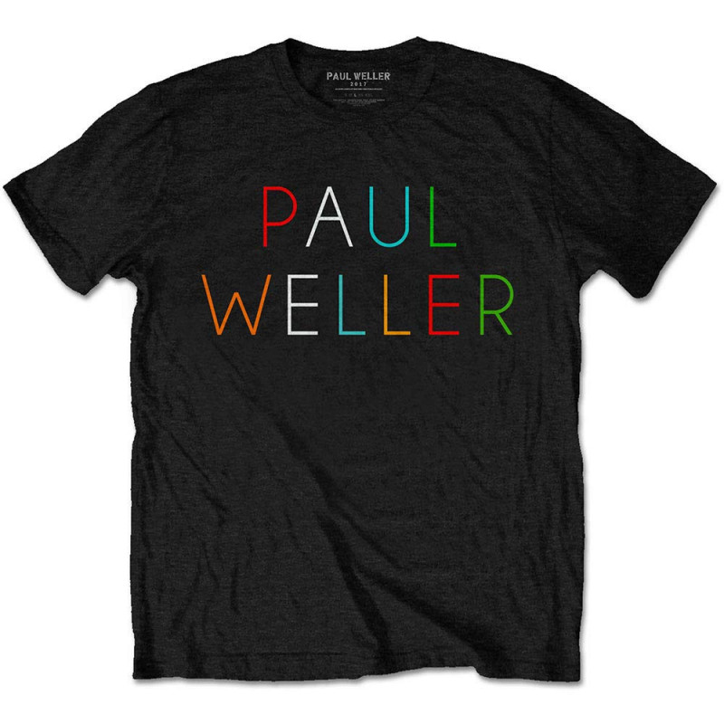 PAUL WELLER UNISEX TEE: MULTICOLOUR LOGO (MEDIUM)