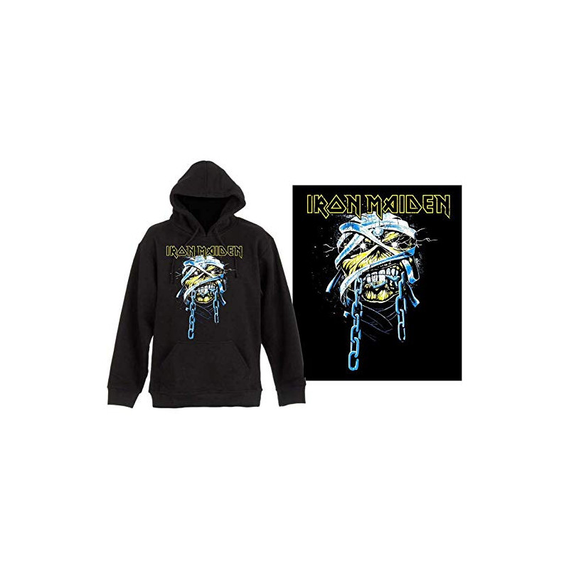 IRON MAIDEN UNISEX PULLOVER HOODIE: POWERSLAVE (MEDIUM)