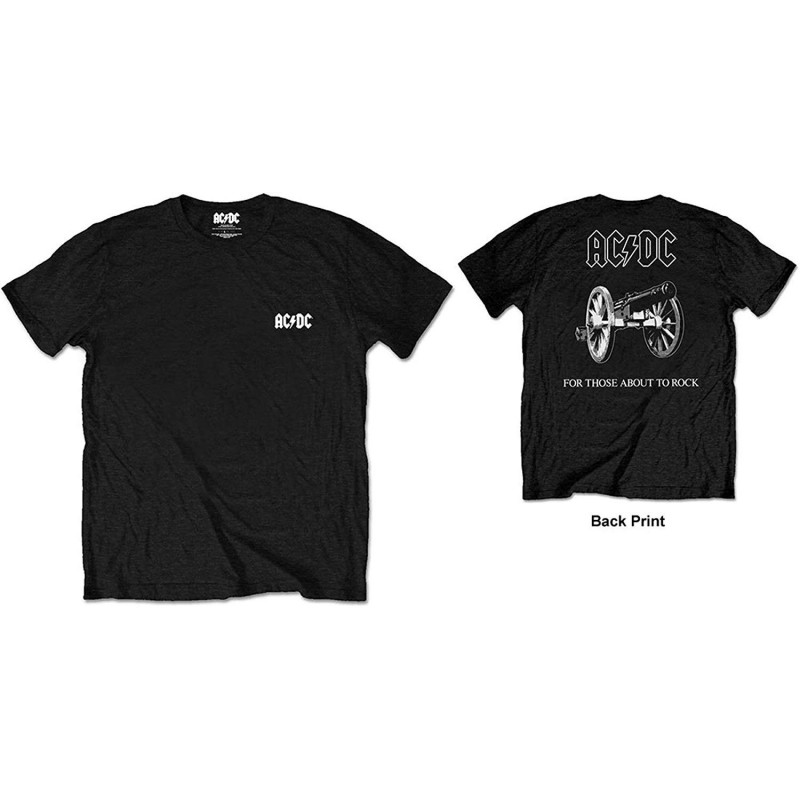 AC/DC UNISEX TEE: ABOUT TO ROCK (BACK PRINT/RETAIL PACK) (LARGE)