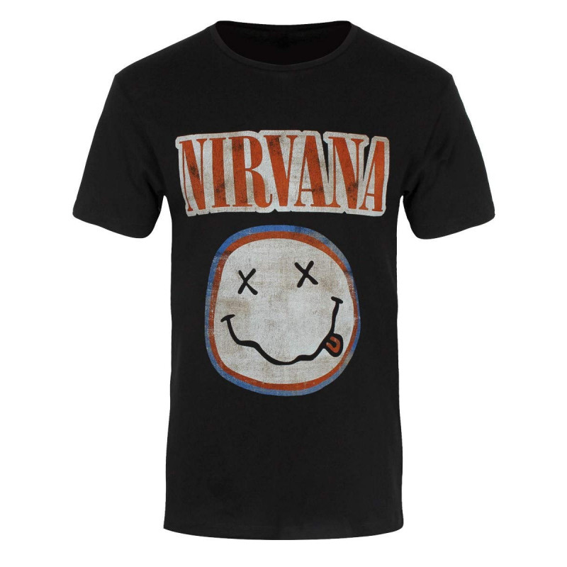 NIRVANA UNISEX TEE: DISTRESSED LOGO (XX-LARGE)