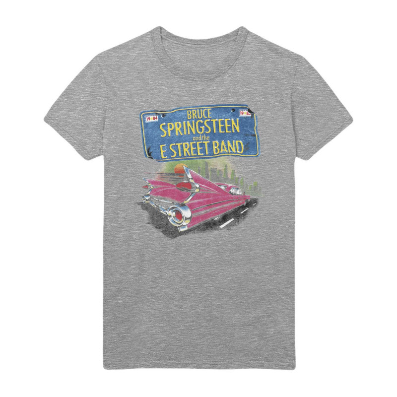 BRUCE SPRINGSTEEN UNISEX TEE: PINK CADILLAC (BACK PRINT) (LARGE)
