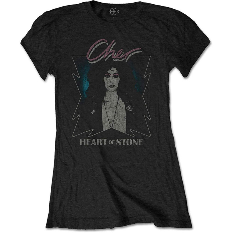 CHER LADIES TEE: HEART OF STONE (SMALL)