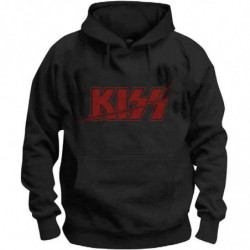 KISS UNISEX PULLOVER HOODIE: SLASHED LOGO (SMALL)