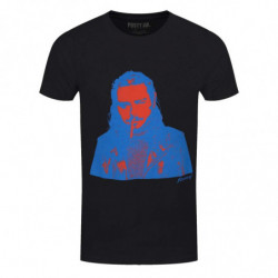 POST MALONE UNISEX TEE: RED & BLUE PHOTO (LARGE)