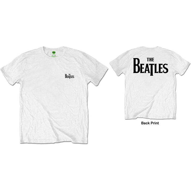 THE BEATLES UNISEX TEE: DROP T LOGO (BACK PRINT/RETAIL PACK) (MEDIUM)