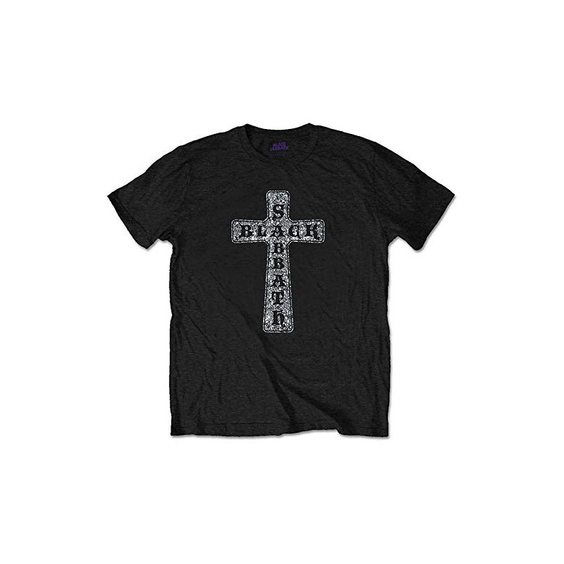 BLACK SABBATH UNISEX TEE: CROSS (DIAMANTE) (SMALL)