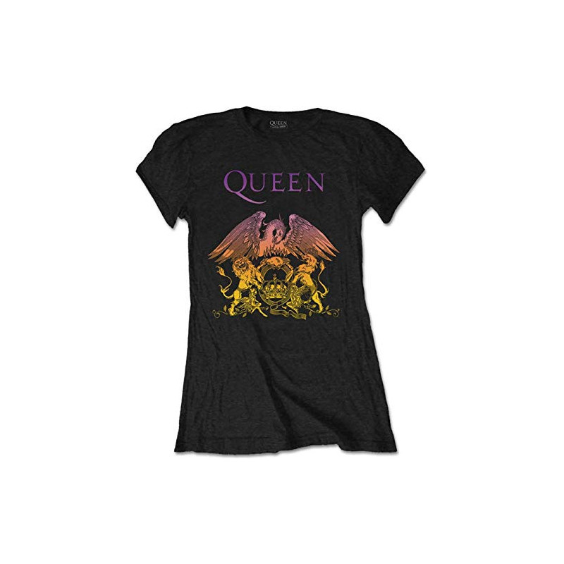 QUEEN LADIES TEE: GRADIENT CREST (LARGE)