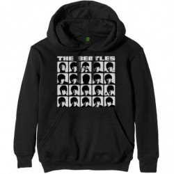 THE BEATLES UNISEX PULLOVER HOODIE: HARD DAYS NIGHT FACES MONO (SMALL)