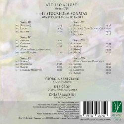 ATTILIO ARIOSTI: THE STOCKHOLM SONATAS,