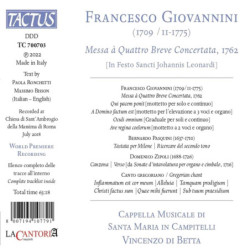 GIOVANNINI: MESSA A QUATTRO BREVE CONCER