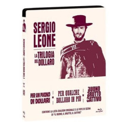 COFANETTO SERGIO LEONE "LA TRILOGIA DEL DOLLARO" STEELBOOK (3 BD) + BOOKLET 30 PP. LTD