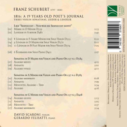 SCHUBERT: 1816 - A 19 YEARS OLD POET'S J