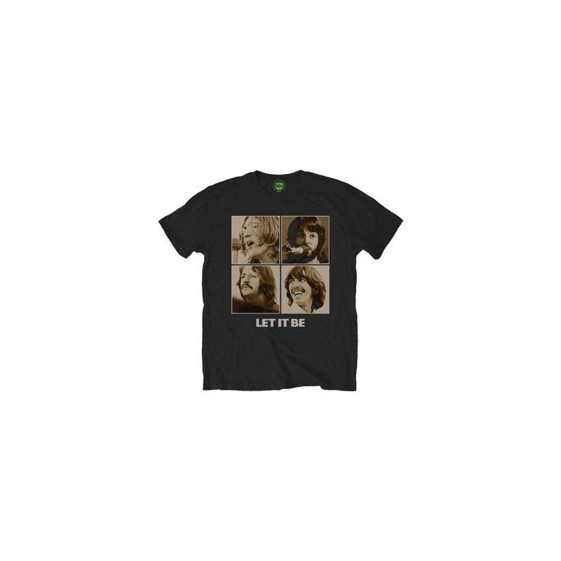 THE BEATLES MEN'S TEE: LET IT BE SEPIA (SMALL) BLACK MENS TEE