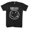 NIRVANA UNISEX TEE: WHITE HAPPY FACE (MEDIUM)