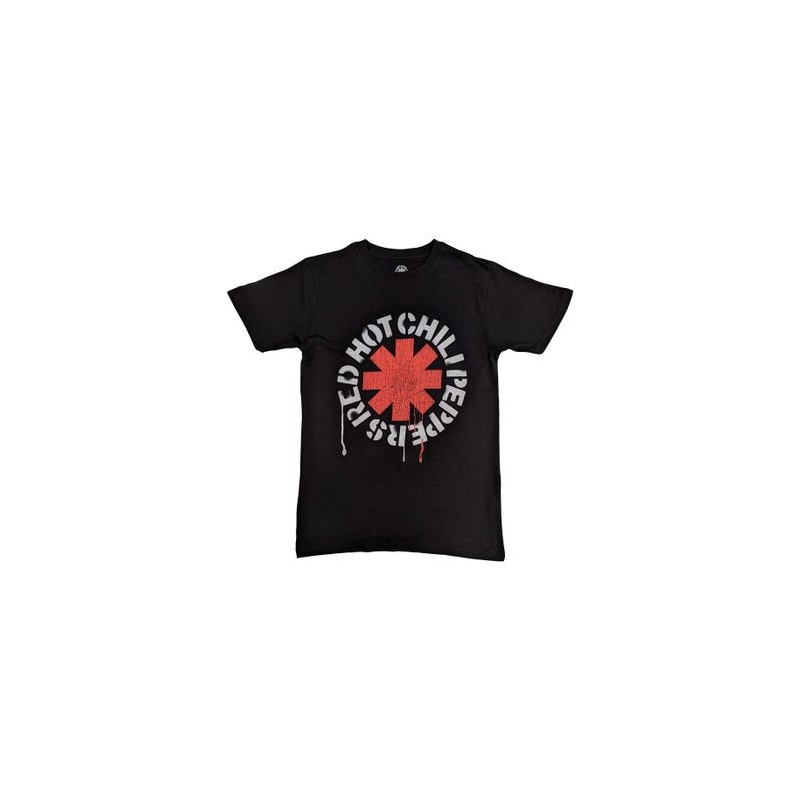 RED HOT CHILI PEPPERS UNISEX TEE: STENCIL (MEDIUM)