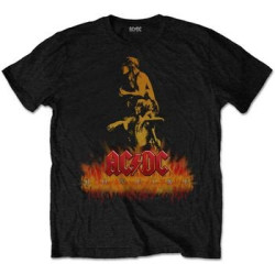 AC/DC T-SHIRT  M BLACK UNISEX  BONFIRE