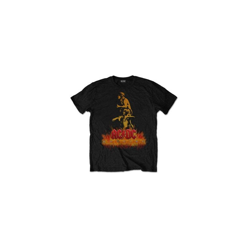 AC/DC T-SHIRT  M BLACK UNISEX  BONFIRE