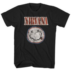 NIRVANA UNISEX TEE: DISTRESSED LOGO (MEDIUM)