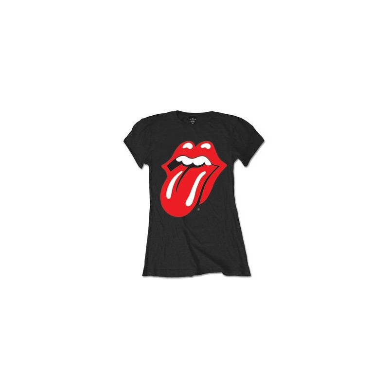 THE ROLLING STONES LADIES TEE: CLASSIC TONGUE (RETAIL PACK) (LARGE)