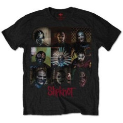 SLIPKNOT T-SHIRT  S BLACK UNISEX  BLOCKS