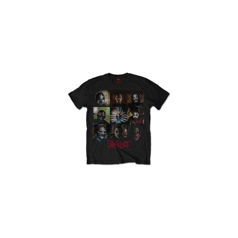 SLIPKNOT T-SHIRT  S BLACK UNISEX  BLOCKS